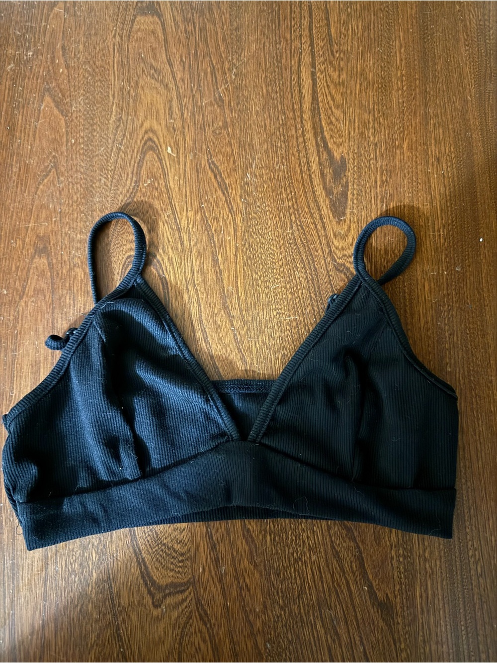 Black Ribbed Bralette